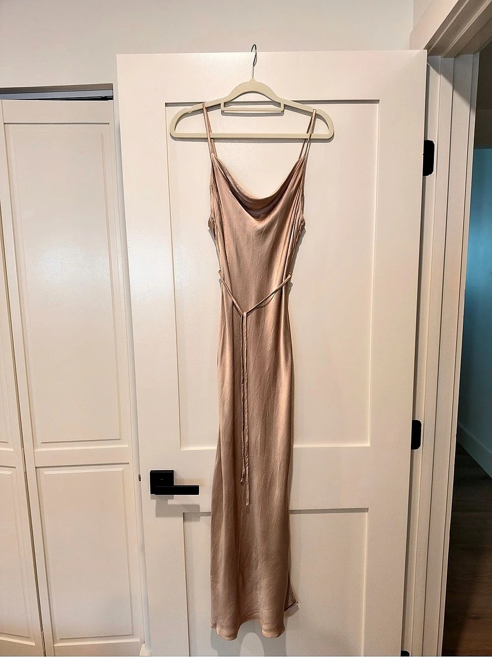 Shona Joy Luna Bias Cowl midi Dress in gold - Picture 2 of 6